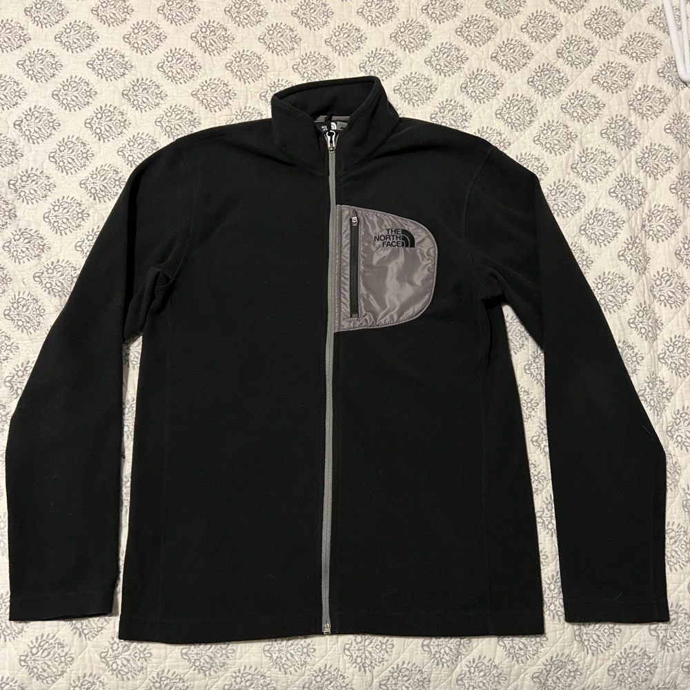 Charcoal Gray North Face Fleece Zip-Up Jacket - Men’s Small